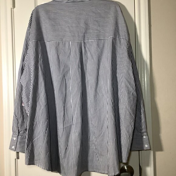 Mod x Women Striped Tweed Patchwork Oversized Top - Picture 2 of 4
